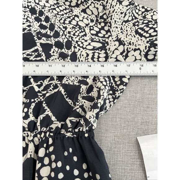 Presley Skye Dress S Anthropologie 100% Silk Cap Sleeve Midi Pocket Mandala - Picture 9 of 11